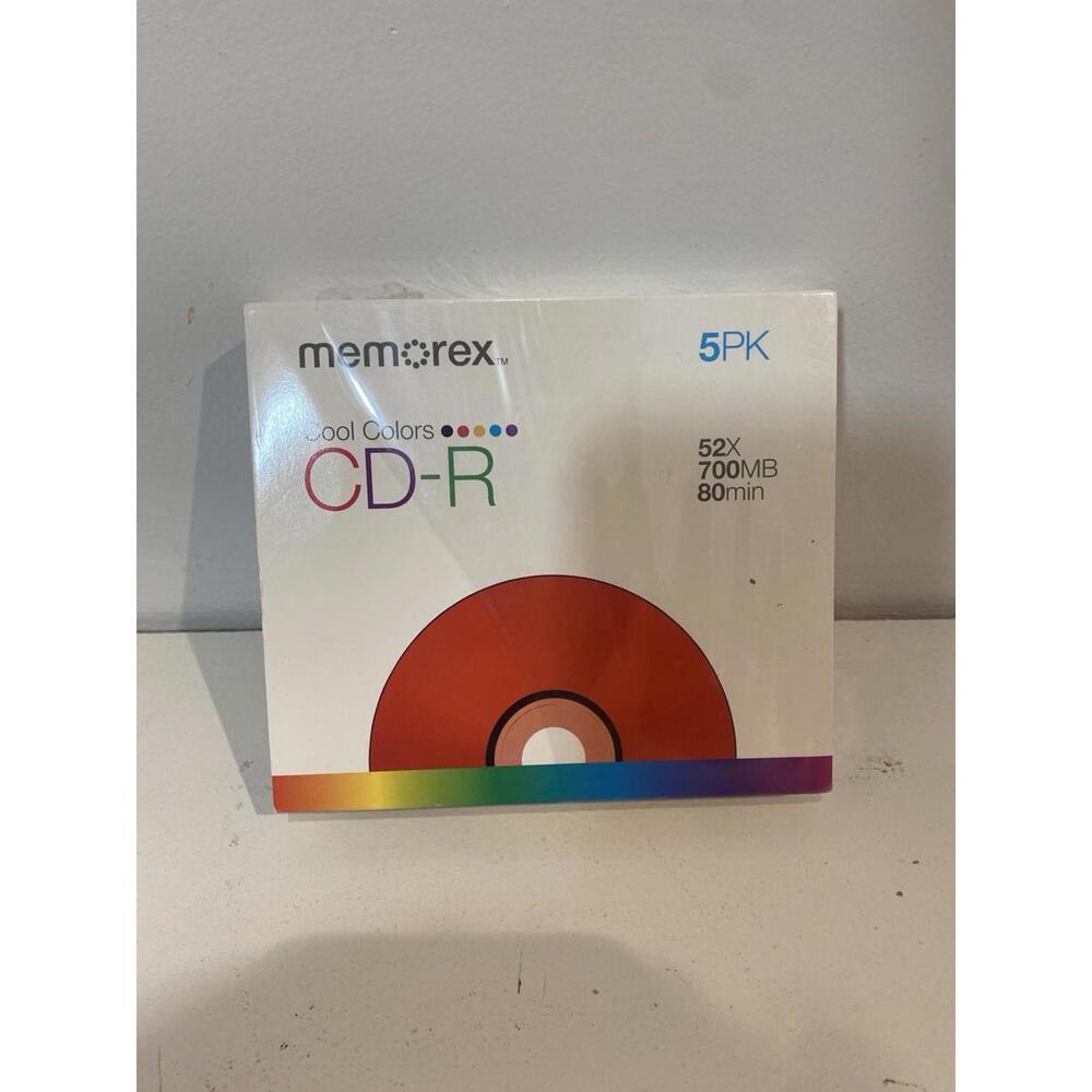 5 pack Memorex CD-R 52X 700MB/80Min 5PK.  Recordable NEW SEALED